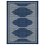 Tapis intérieur / extérieur tissé à motif géométrique bleu marine / ivoire en jute facile d'entretien-60093677-57729003