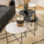 Side Table with Polished Marble Stone 52x40cm-1438243030
