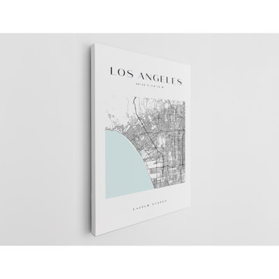 Los Angeles Map Print United States Canvas Print