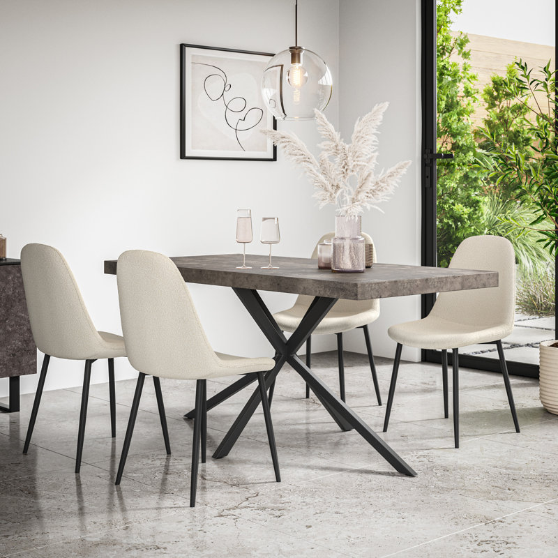 Mauch 4 - Person Dining Set, Grey/Black/Ivory