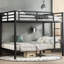 Full Over Metal Bunk Bed In Black, Suitable For Teens And Adults, Space - Saving, Noise Reduced, Build Black Finish, Reinforced Bottom-247316789-247316788