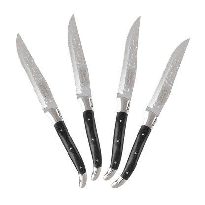 French Home Laguiole Connoisseur Olivewood BBQ Steak Knive Set (Set of 4)