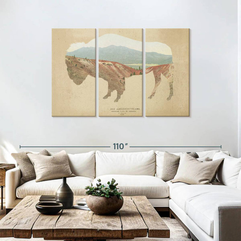 Brampt American Southwest Buffalo Distressed, 48" H x 74" W