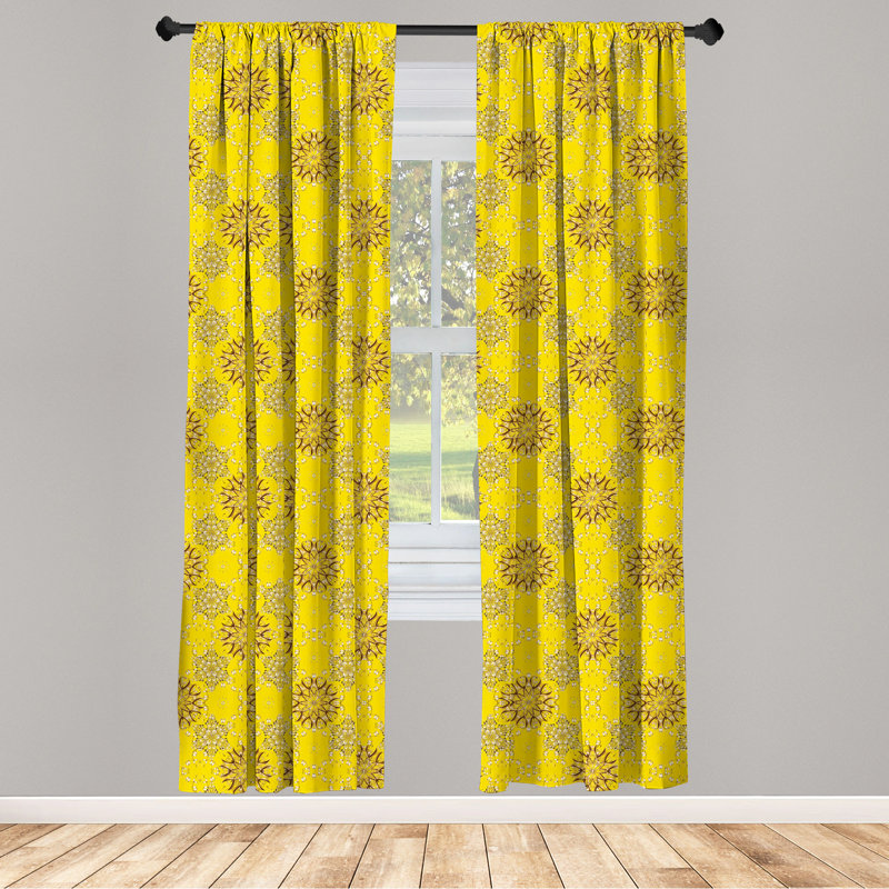 Geometric Semi-Sheer Rod Pocket Curtain Panels, 28" x 95"