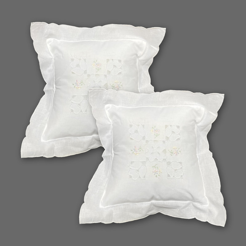 Clara Cutwork Embroidered 2-Piece Pillow Set