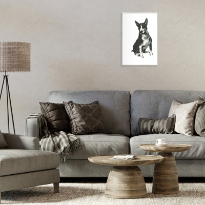 «Charcoal Dog», art mural sur bois par Cartissi