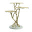 Table de bout à trois niveaux - Aluminium fini or avec base en marbre blanc