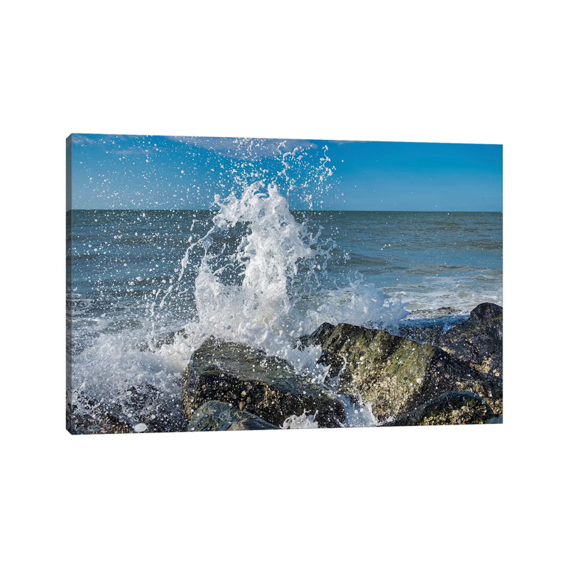Waves Crashing On Rocks, Honeymoon Island State Park, Dunedin, Florida, USA by Lisa S. Engelbrecht - Wrapped Canvas Print