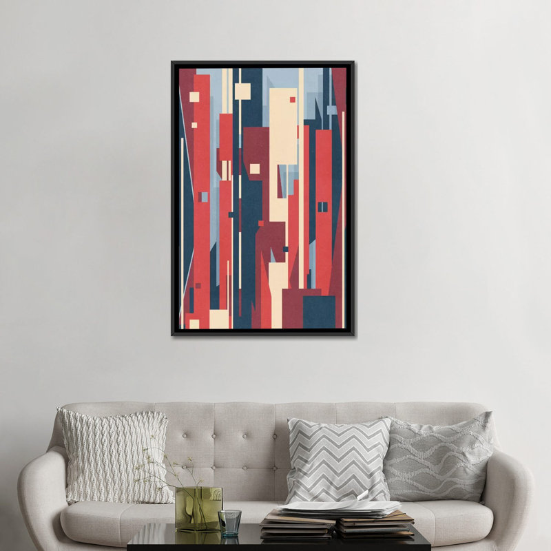 « metropolis », reproduction d’impression sur toile tendue, H 48 po x l 32 po x P 1,5 po, Toile avec cadre noir, Pas de tapis