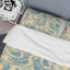 Ensemble de housse de couette en microfibre bleu / beige 3 pièces