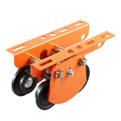 Electric Hoist Manual Trolley, 2200 lbs/1 Ton Load for PA600 PA700 PA800 PA900 PA1000, Push Beam Trolley with Dual Wheels, 2.68"-4.33" Adjustable Beam Flange Width for Straight & Curved I-Beam