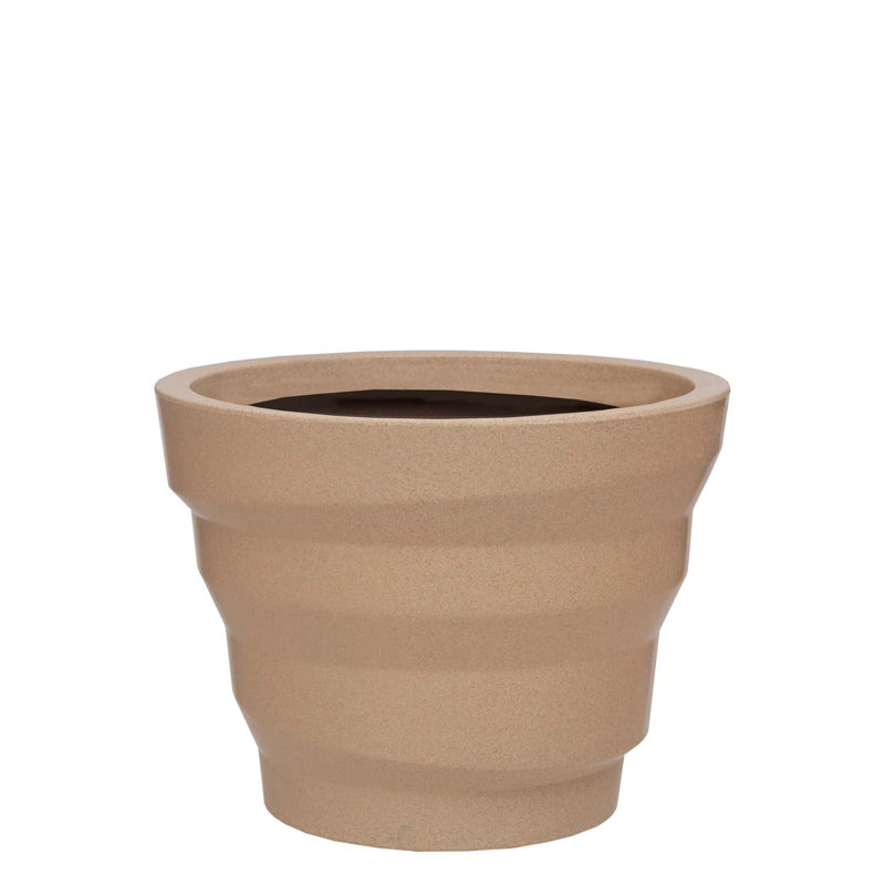Pot à fleurs rond Kaofen ECOBO EcoFriendly, Sable, H 13,4 po x l 17,7 po x P 17,7 po