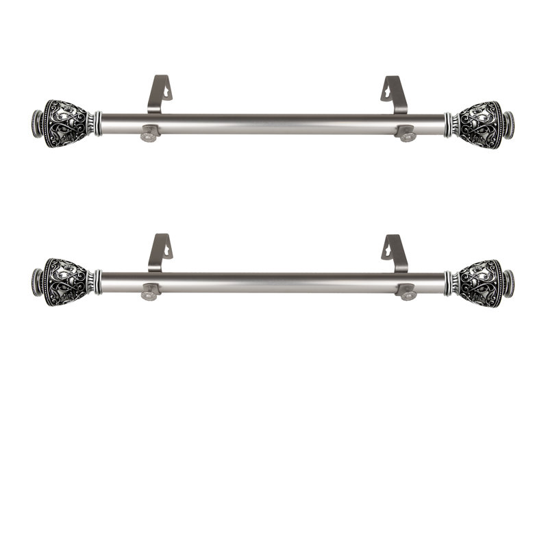 Tringle à rideaux simple Astrid Veda, Nickel satiné