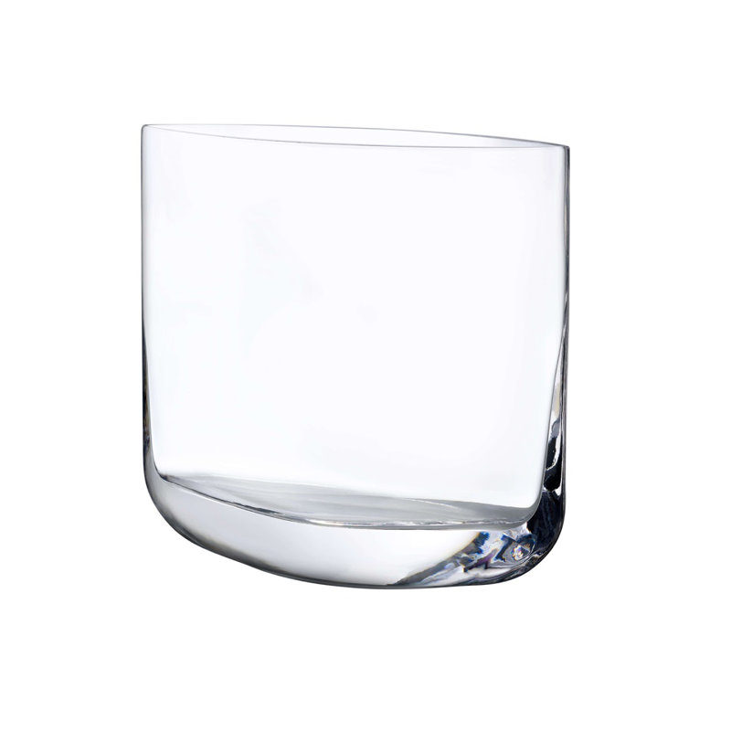 Blade Handmade Lead Free Crystal Table Vase, Clear, 11.81" H x 12.4" W x 12.4" D