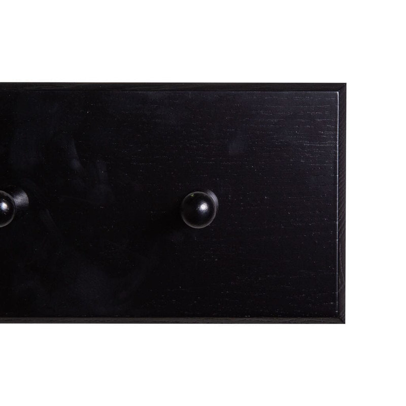 Hopley Solid Wood 6 - Hook Wall Mounted Coat Rack, Black