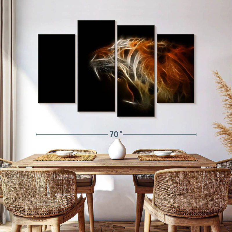 Brampt Abstract Tiger Flames, 42" H x 68" W