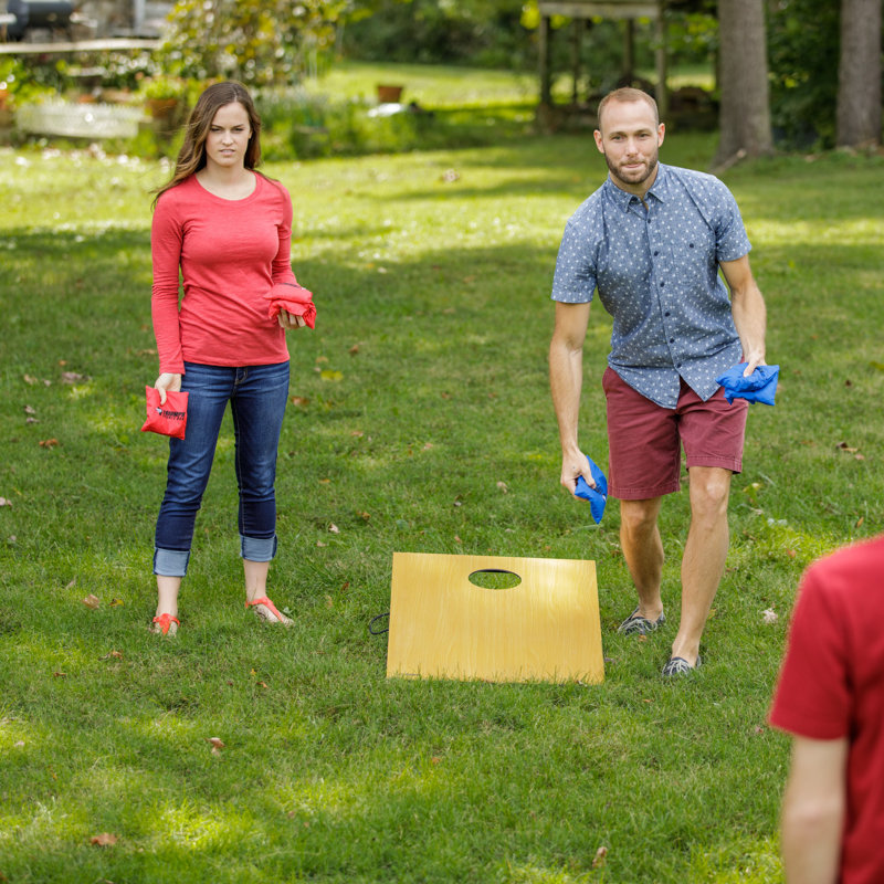 Triumph Portable Wooden Cornhole Set with Bean Bags