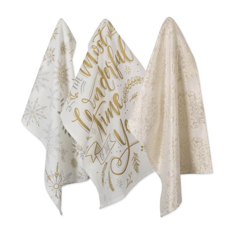 Ensemble de 3 pièces de linge vaisselle asst winter sparkle