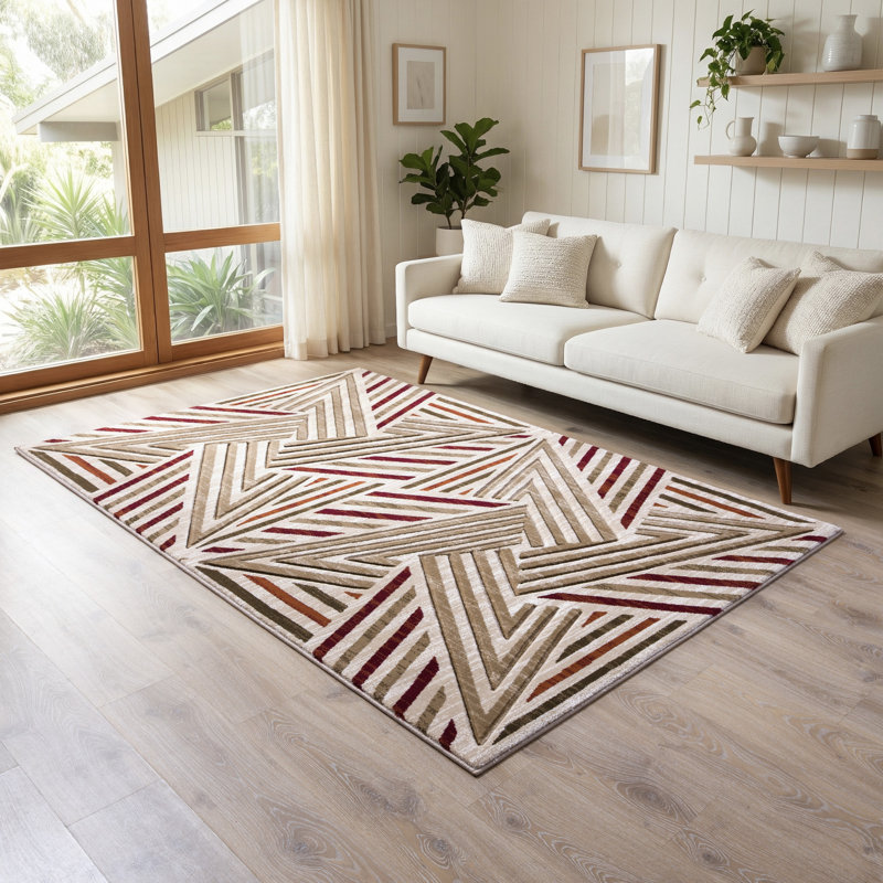 Alexia Collection Geometric Modern & Contemporary Area Rug, 6'9 X 9'6