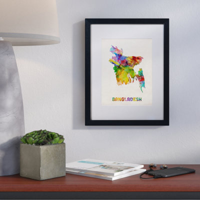 « bangladesh aquarelle map », impression encadrée rectangulaire