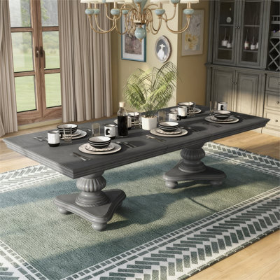 Extendable Solid Wood Base Dining Table