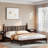 King Size Wood Platform Bed With Gourd Shaped Headboard, Retro Style And Sturdy Wooden Slat Support For Comfortable Sleep-1049822681-812727743