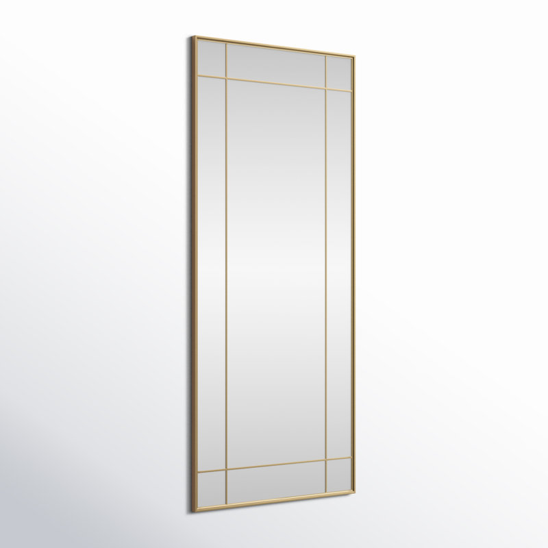 Chancey Iron Rectangle Wall Mirror, Brass, 70"H x 30"W