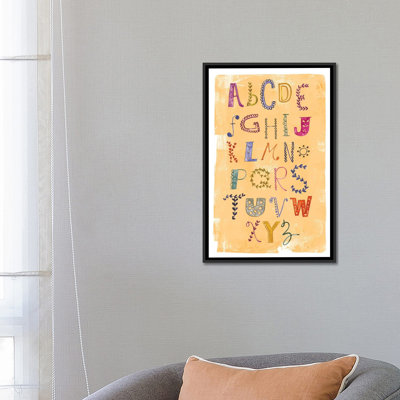 « alphabet », art textuel sur toile tendue