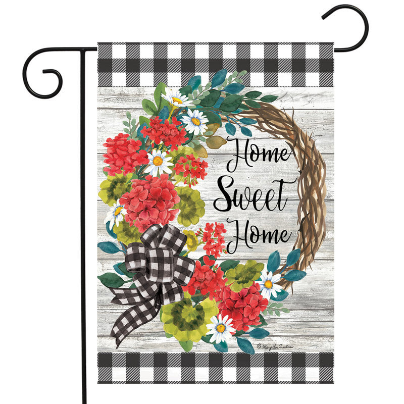 Geranium Wreath Summer Garden Flag