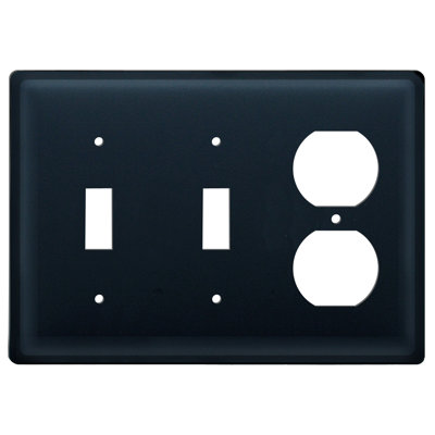 Plain 3-Gang Duplex Outlet / Toggle Light Switch Combination Wall Plate