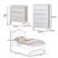 Aure 3 Pc Full Size Kids Bedroom Set, Curved Tufted Headboard, White