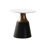 Round End Table With Marble Top In White And Black