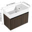 Meuble-lavabo moderne de 76 cm, double porte, résistant aux rayures et à l'eau - Pour salle de bain, poignée biseautée 45°, style contemporain