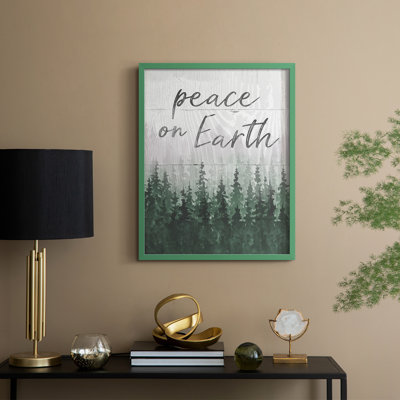 «Peace on Earth», reproduction encadrée - bois massif