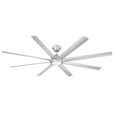 Hydra 8 - Blade Outdoor LED Smart Standard Ceiling Fan with Wall Control and Light Kit Included, Works With Alexa and iOS or Android App