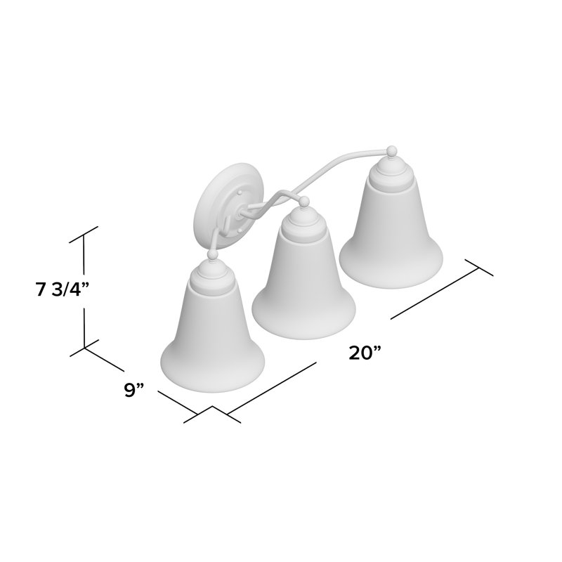 3 - Light Dimmable Vanity Light, Matte Nickel
