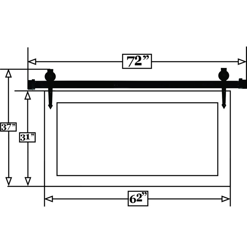 Neace Engineered Wood Rectangle Mirror, Black Walnut, 30.5'' H x 62'' W x 0.75'' D