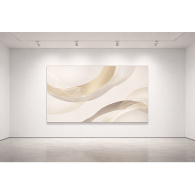 Gilded Current Framed Canvas Wall Art by Kasian Art Studio - White Frame