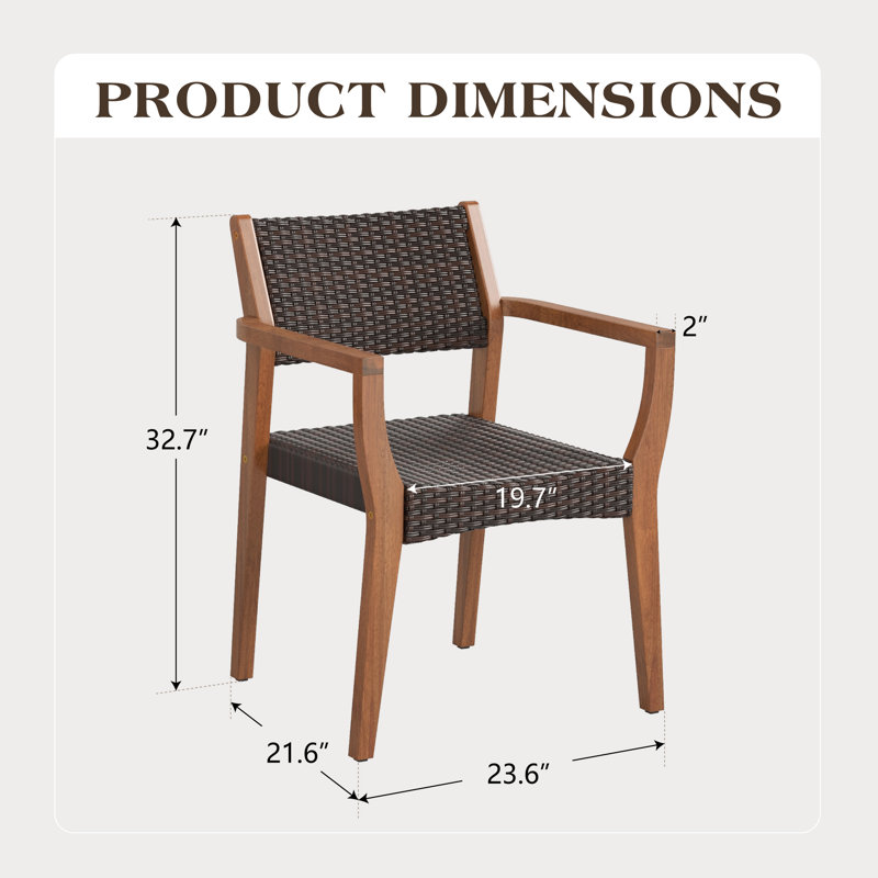 Chaise de salle à manger d'extérieur empilable