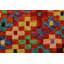 Tapis géométrique bleu / orange en laine noué à la main à motif géométrique 3 pi 4 po x 4 pi 11 po Laudalino