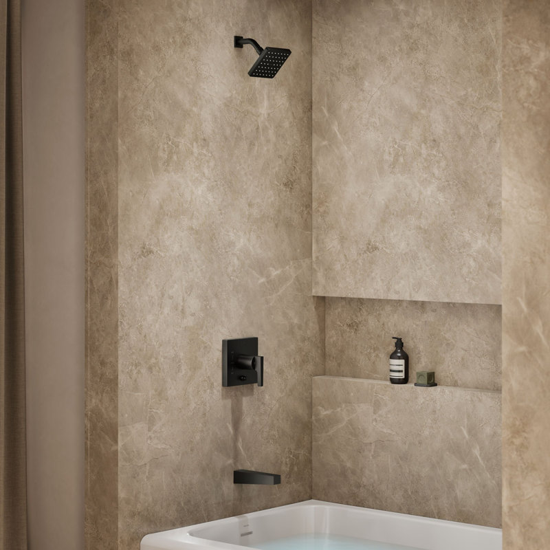 Ensemble de garniture de bain et de douche Honesty ™ Rite-Temp (R), sans pomme de douche, Noir mat