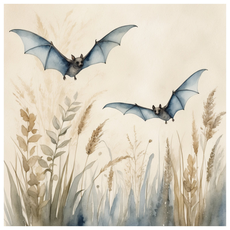 Rideaux de fenêtre Flying Bats In Field, 50 po x 80 po - 1 panneau, Blocage