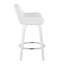 Tabouret de comptoir à hauteur fixe avec pivot en bois et similicuir avec repose-pieds rond chromé - ensemble de 2-782889633