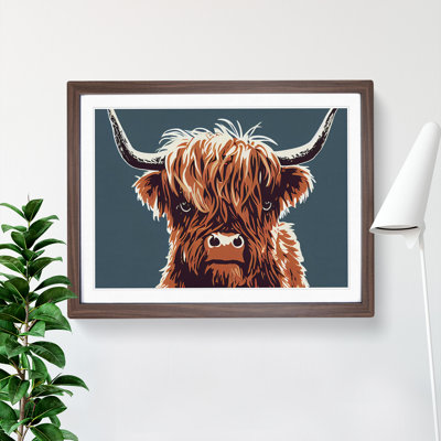 Groovy Highland Cow - Single Picture Frame Print