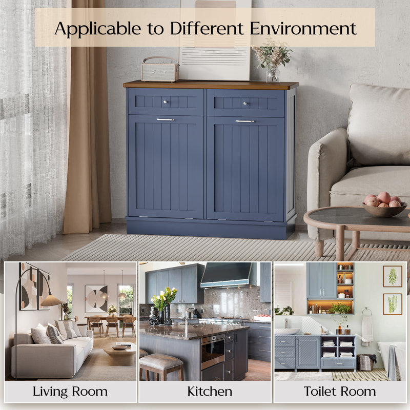 Havant Double Tilt Out Trash Cabinet 20 Gal Wooden