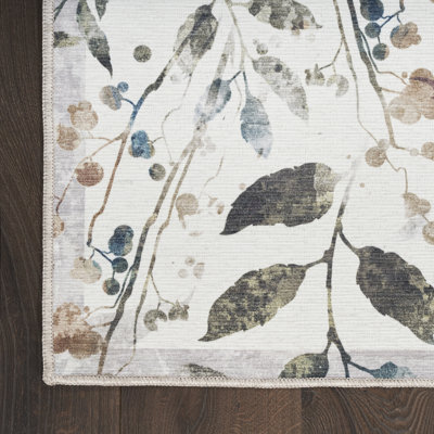 Antavia Washable Floral Indoor Rug