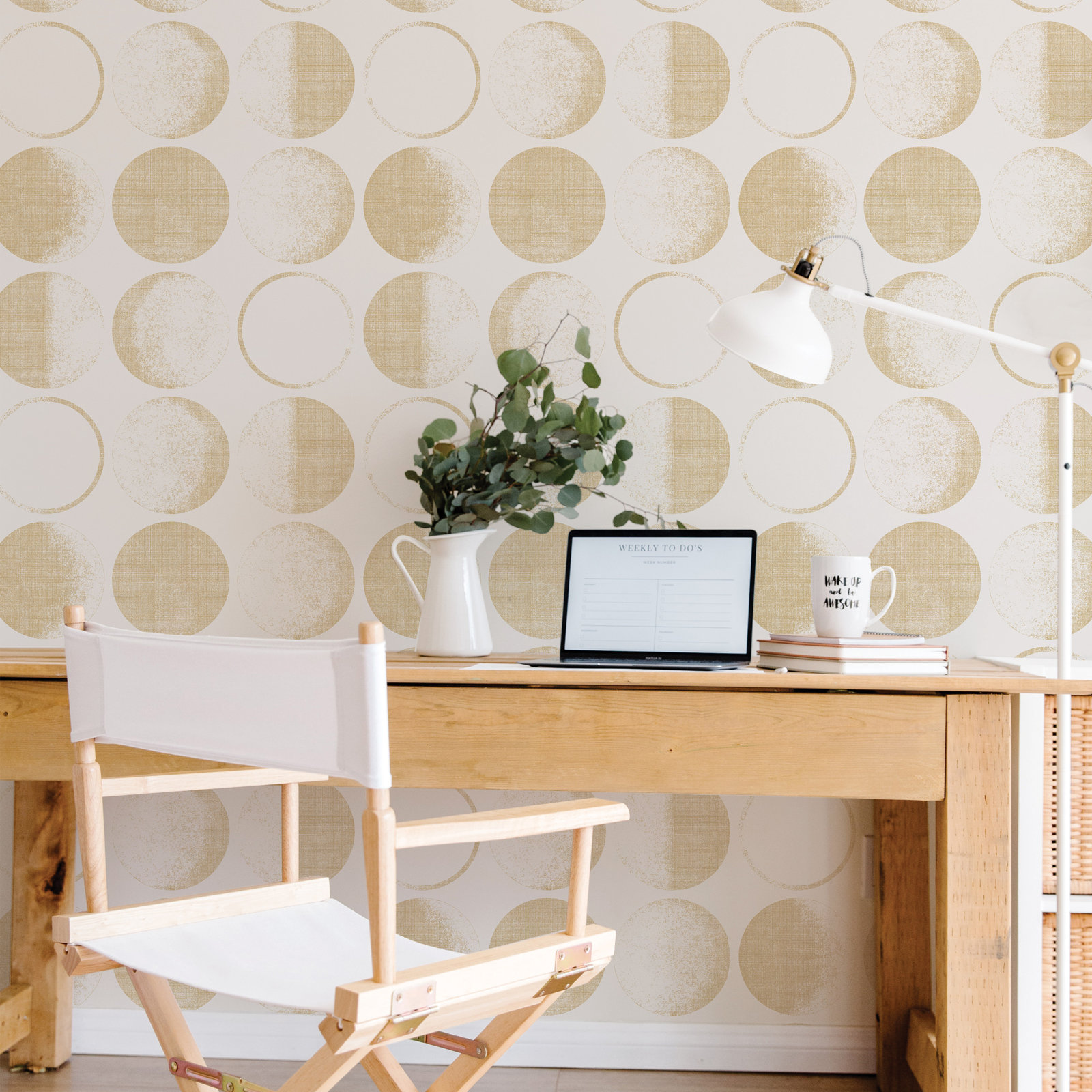 Gwendoline Self-Adhesive Wallpaper Roll, Ivory 