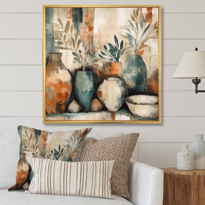 Rukayyah Orange And Green Channeling Bohemian Vibes - Boho Feather Wall Art