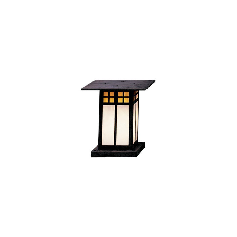 Glasgow Pier Mount Light, 9.75" H x 9" W x 9" D, Antique Brass, Rain Mist