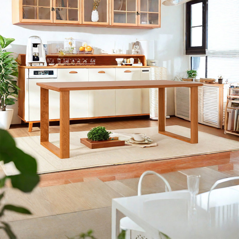 Cherry Solid Wood Dining Table, 31.5" W x 62.99" L